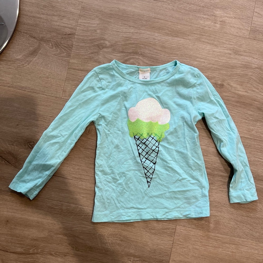 JCrew CrewCuts toddler girl ice cream shirt- size 2